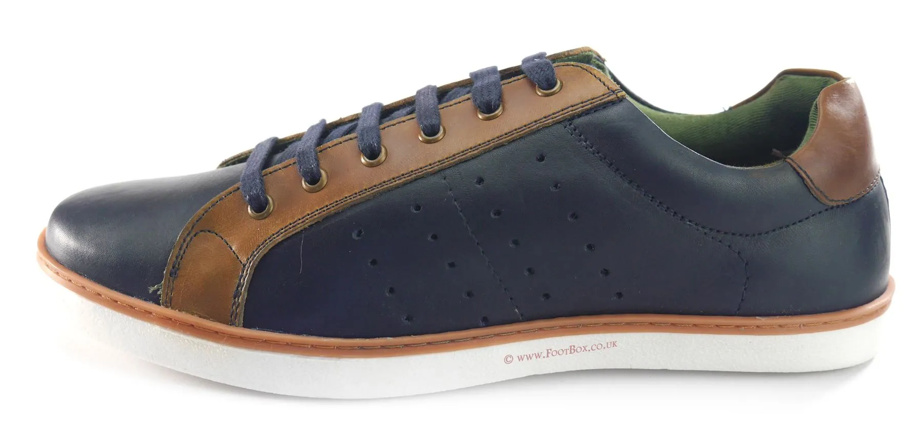 Silver Street Gower Casual Leather Lace Up Trainers Mens Shoes