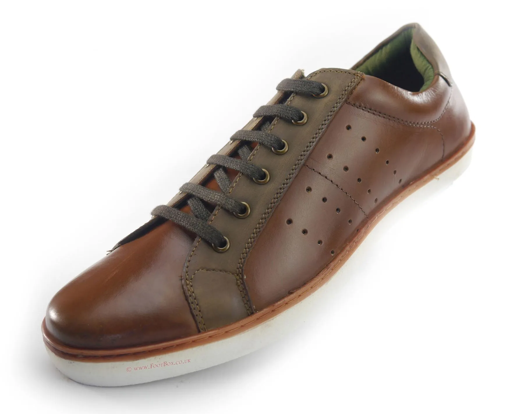 Silver Street Gower Casual Leather Lace Up Trainers Mens Shoes