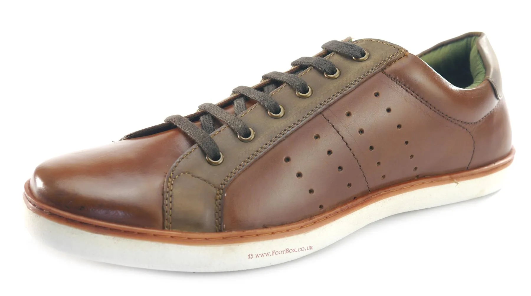 Silver Street Gower Casual Leather Lace Up Trainers Mens Shoes