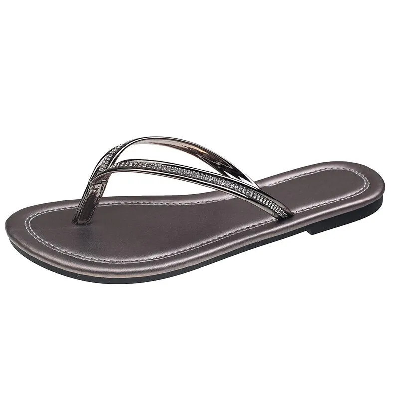 SIZYBZ Silver Flip Flops