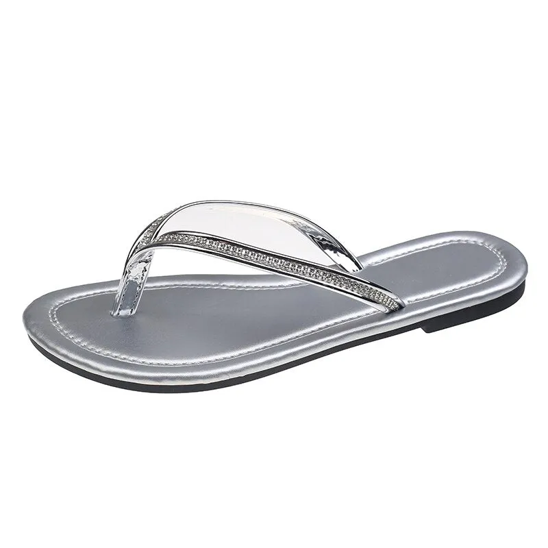 SIZYBZ Silver Flip Flops