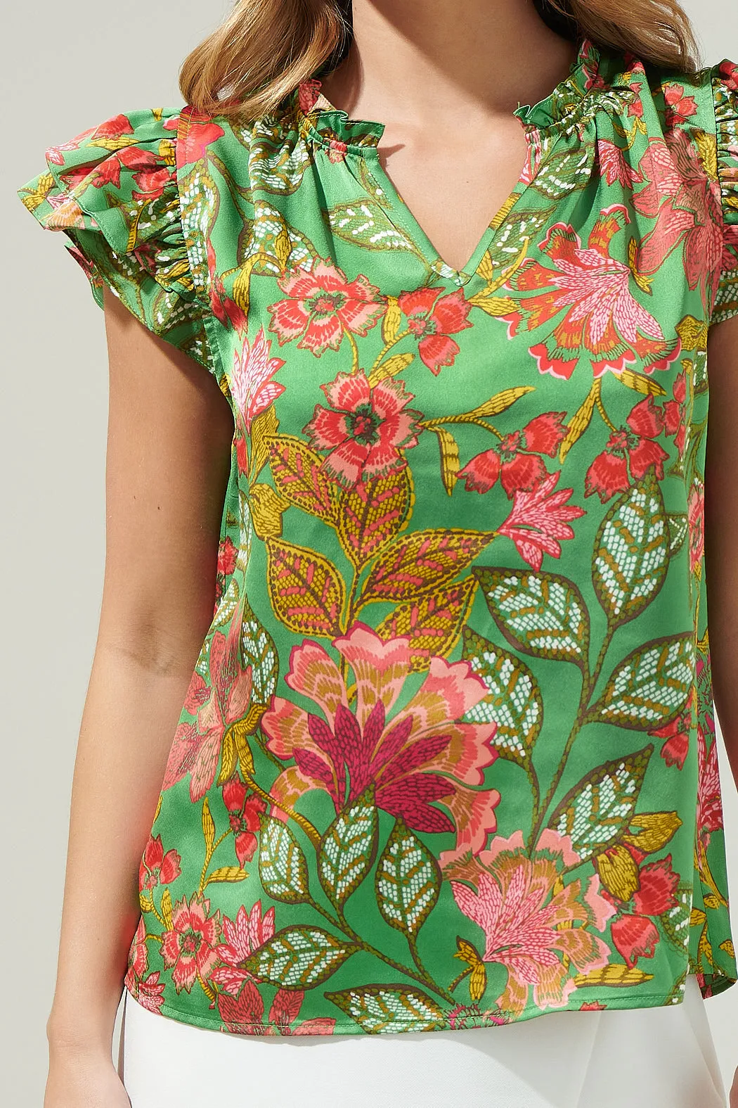 Susy Paradise Bellissima Ruffle Sleeve Top