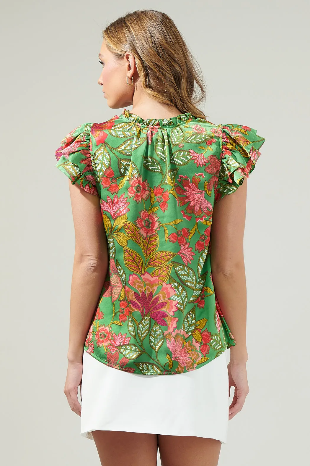 Susy Paradise Bellissima Ruffle Sleeve Top