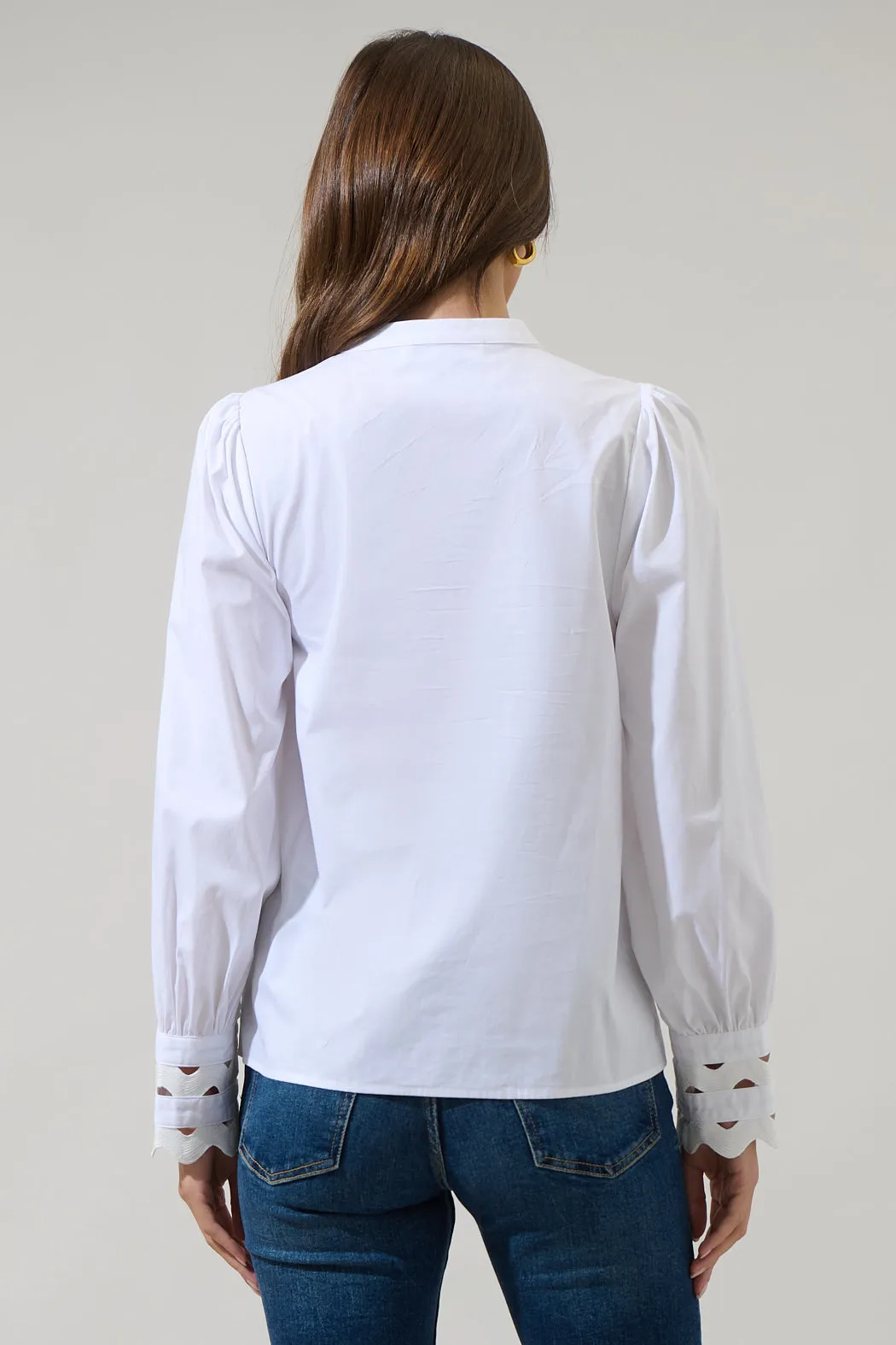 Ziana Button Down Ric Rac Trim Shirt